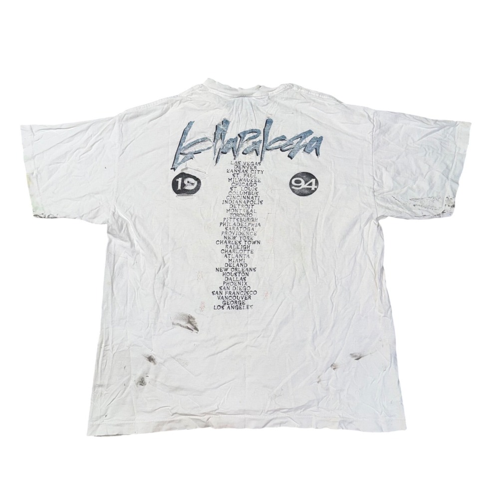 VTG Lollapalooza 1994 Tour Shirt Mens XL White Fair Distressed Smashing Pumpkins - Picture 6 of 7